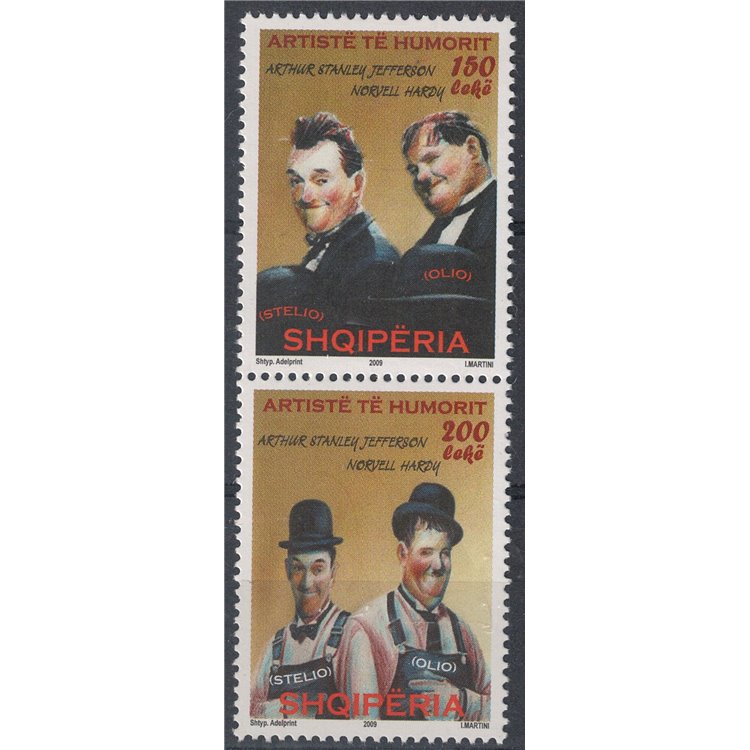 ALBANIA 2009 Stan Lauer and Oliver Hardy 2v MNH**