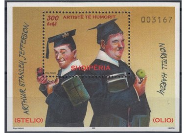 ALBANIA 2009 Stan Lauer and Oliver Hardy s/s MNH**