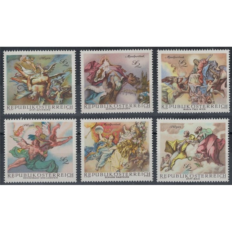 AUSTRIA 1968 Affreschi barocchi 6v MNH**