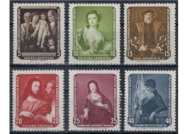 GERMANY DDR 1957 Masterpieces Dresden Art Gallery 6v MNH**