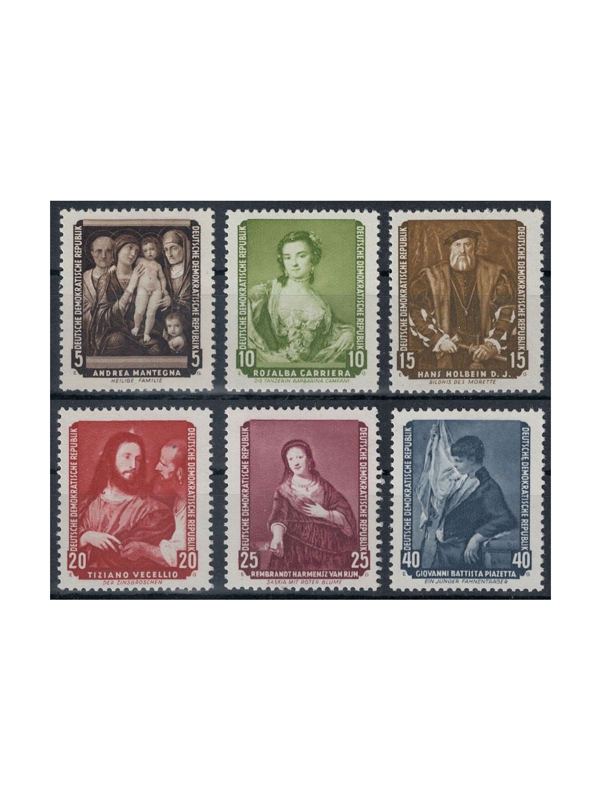 GERMANIA DDR 1957 Capolavori pinacoteca di Dresda 6v MNH**