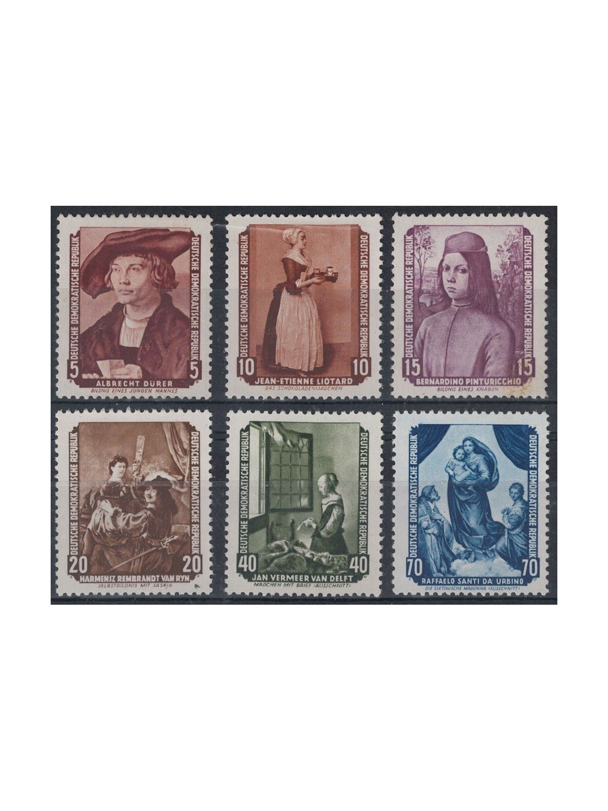 GERMANY DDR 1955 Masterpieces Dresden Art Gallery 6v MNH**