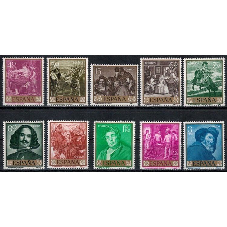 SPAGNA 1959 Giornata del francobollo 10v MNH**