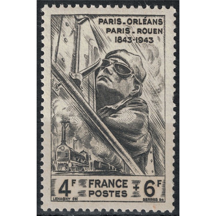 FRANCE 1944 National Relief, railway MNH**