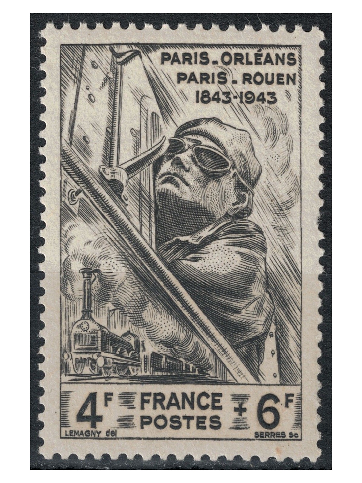 FRANCE 1944 National Relief, railway MNH**