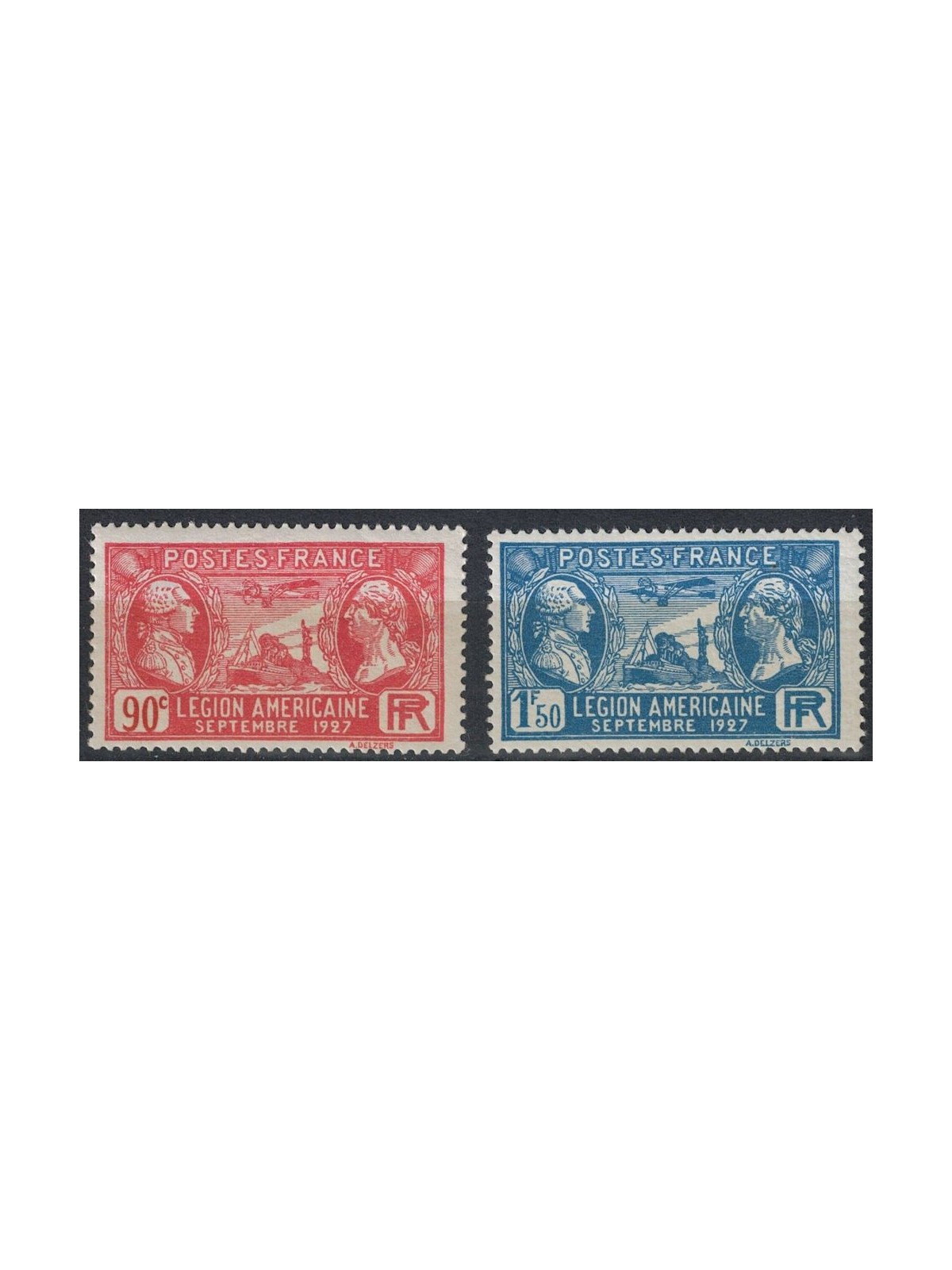 FRANCE 1927 American Legion Congress 2v MH*