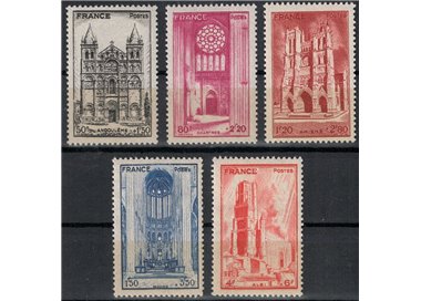FRANCE 1944 Cathedrals (1st series) 5v MNH**