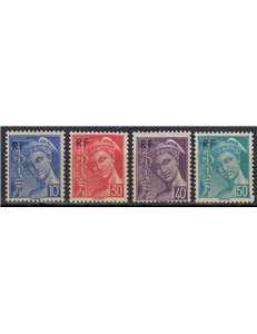 FRANCE 1944 Mercury (overprinted) 4v MNH**