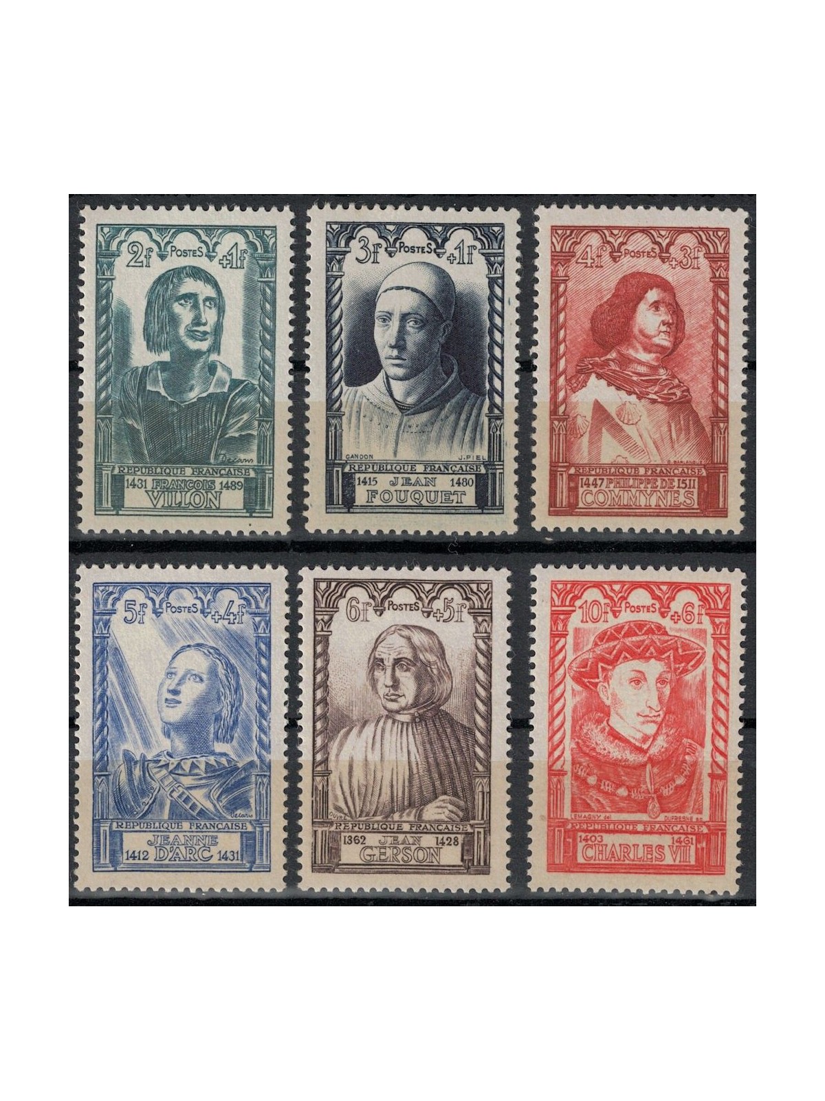 FRANCE 1946 Celebrities of the 15th Century 6v MH*