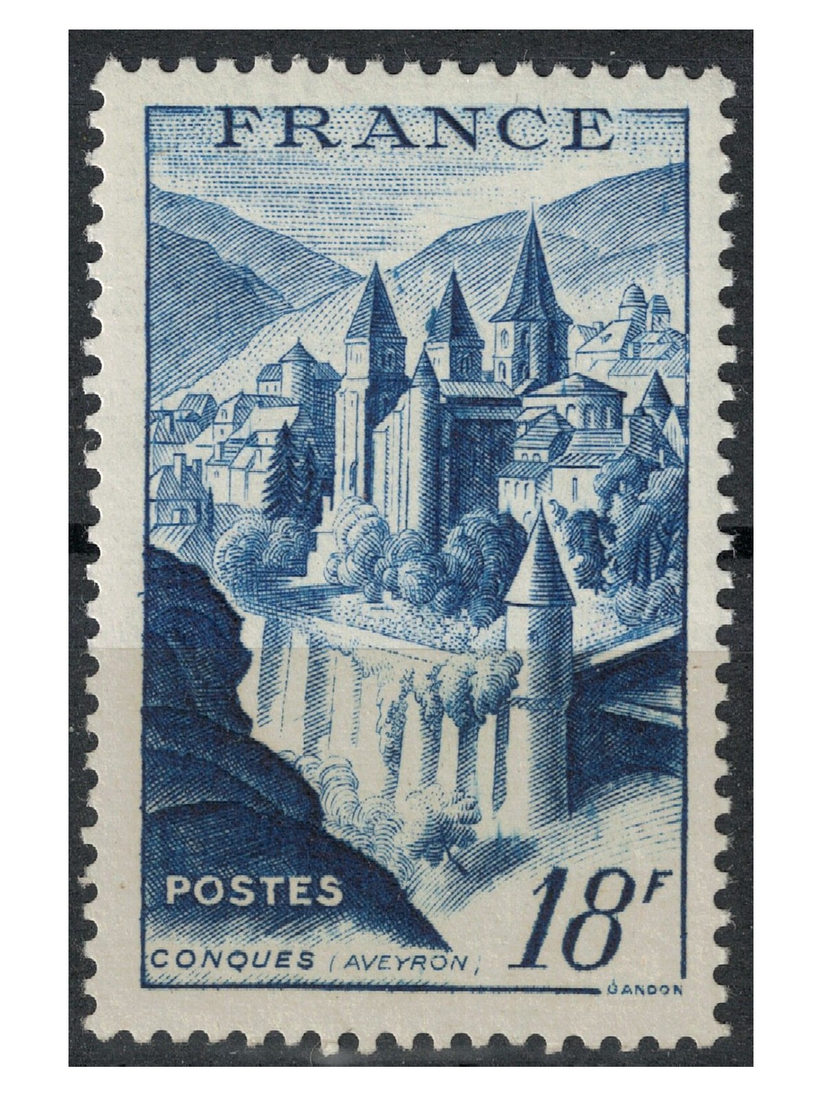 FRANCE 1948 Conques Abbey MNH**