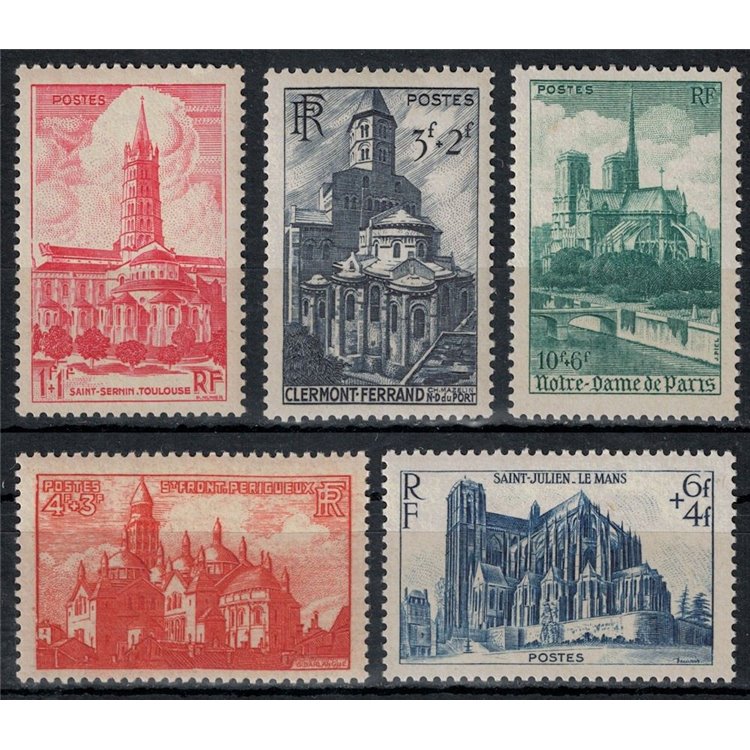 FRANCE 1947 Cathedrals of France 5v MNH**