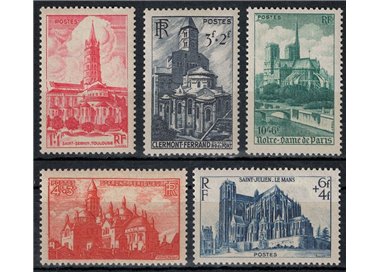 FRANCE 1947 Cathedrals of France 5v MNH**