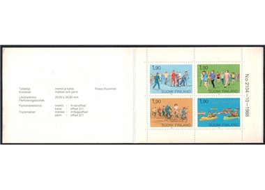 FINLAND 1989 Mass Sports booklet MNH**
