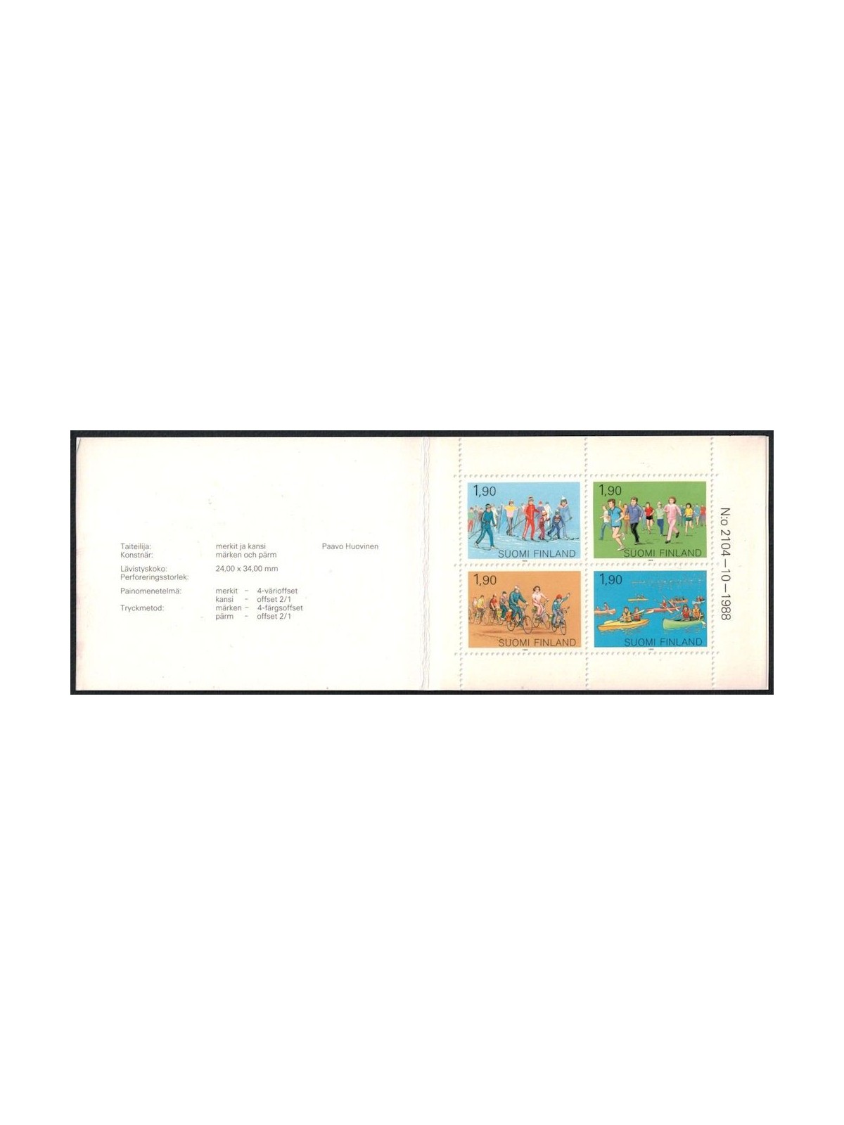FINLAND 1989 Mass Sports booklet MNH**