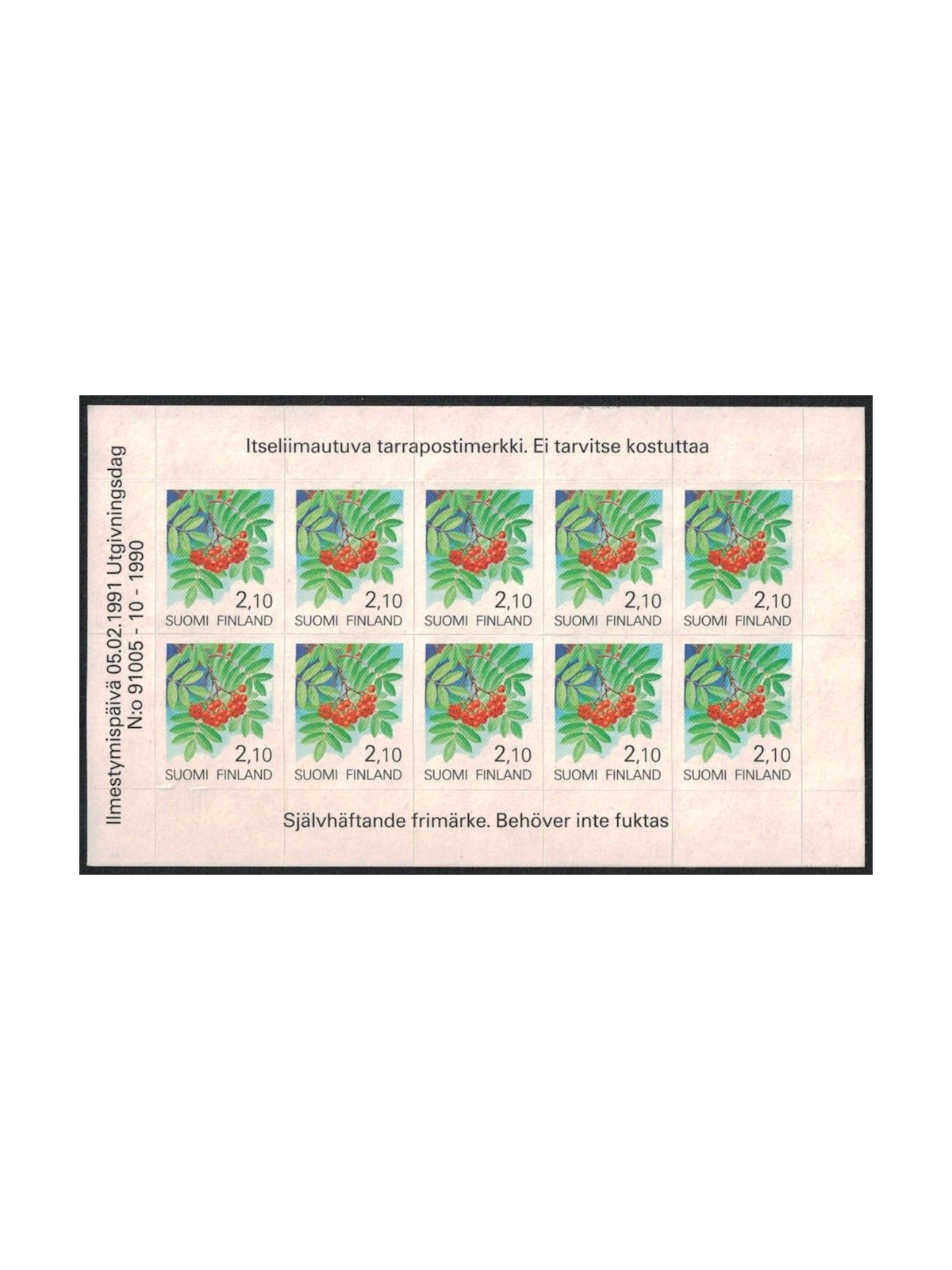 FINLAND 1991 Plants and Flowers m/s MNH**