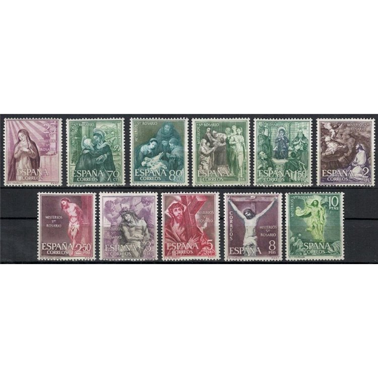 SPAIN 1962 The Fifteen Mysteries of the Holy Rosary 11v MNH**