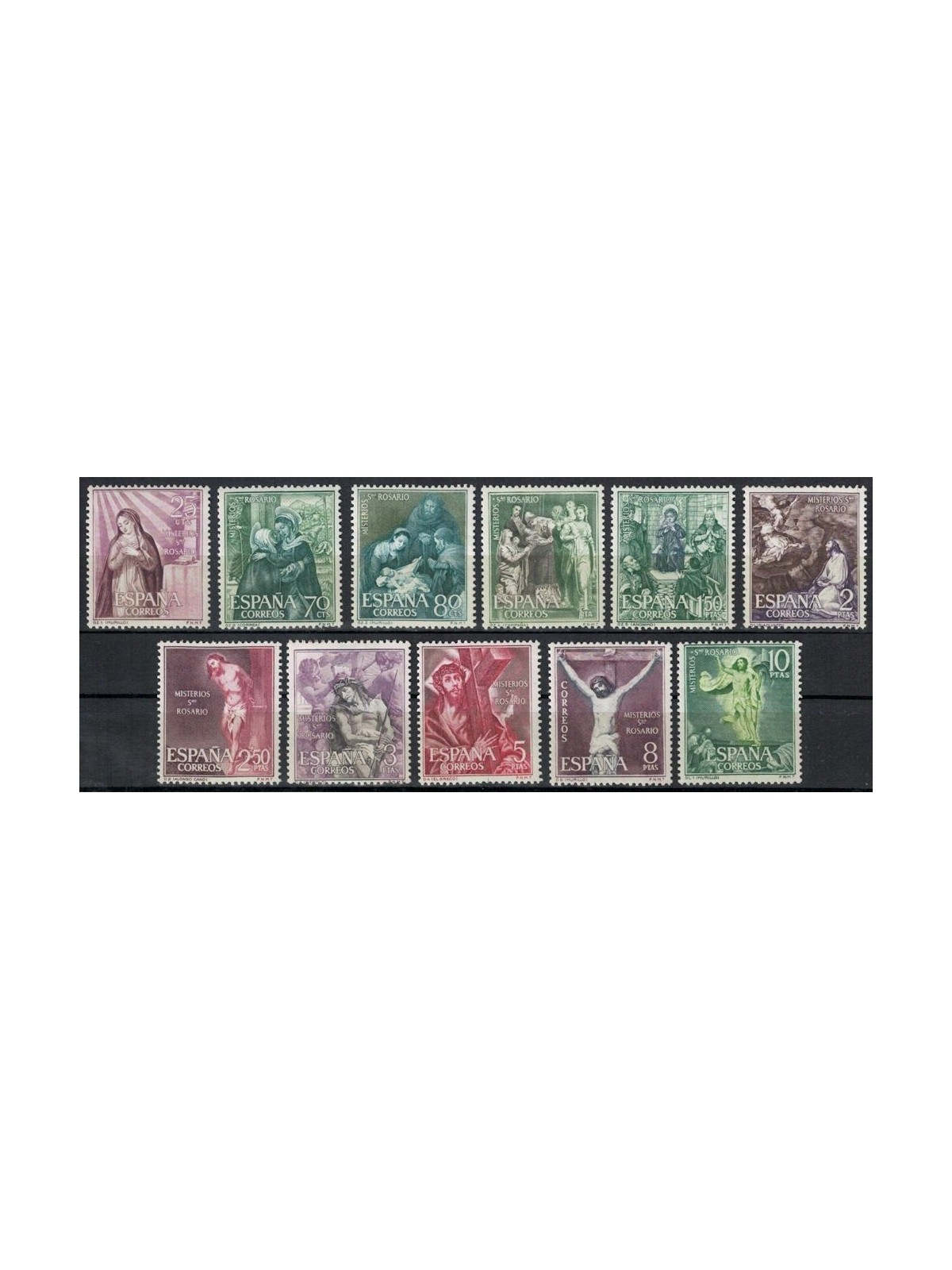 SPAGNA 1962 I quindici Misteri del S. Rosario 11v MNH**