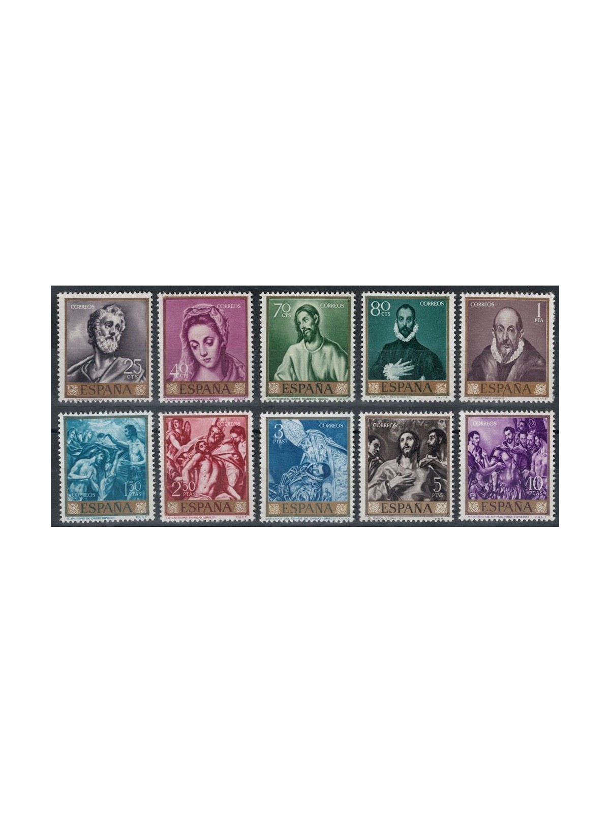 SPAGNA 1961 Giornata del francobollo 10v MNH**