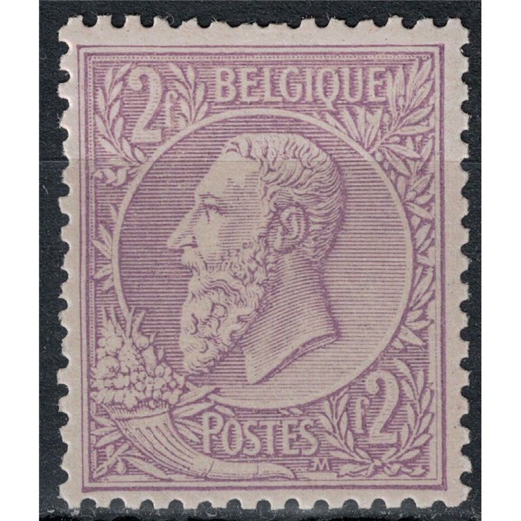 BELGIUM 1884-91 King Leopold II 2f violet MH*