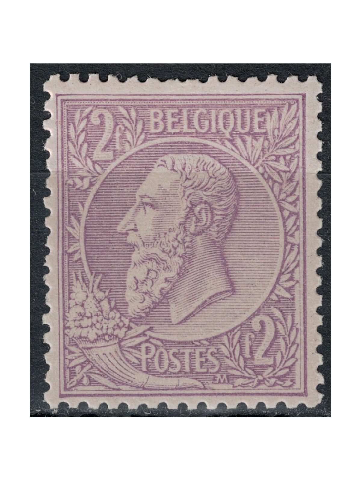 BELGIUM 1884-91 King Leopold II 2f violet MH*