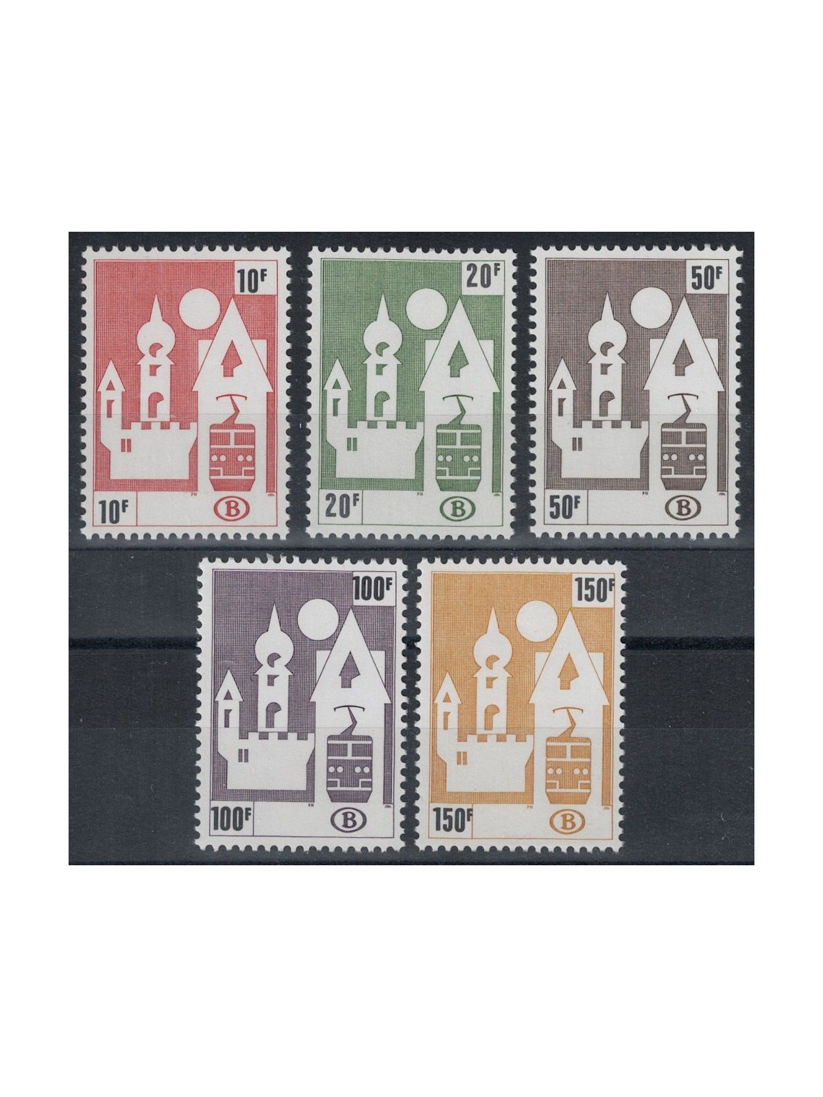 BELGIUM 1987 Postal parcels 5v MNH**