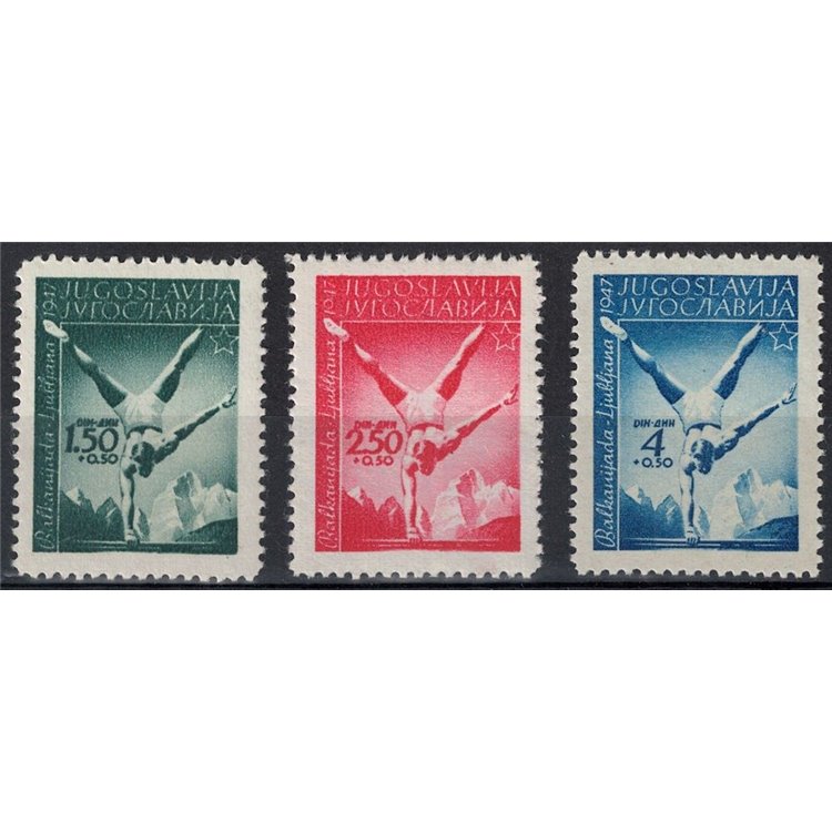 JUGOSLAVIA 1947 Giochi balcanici 3v MNH**