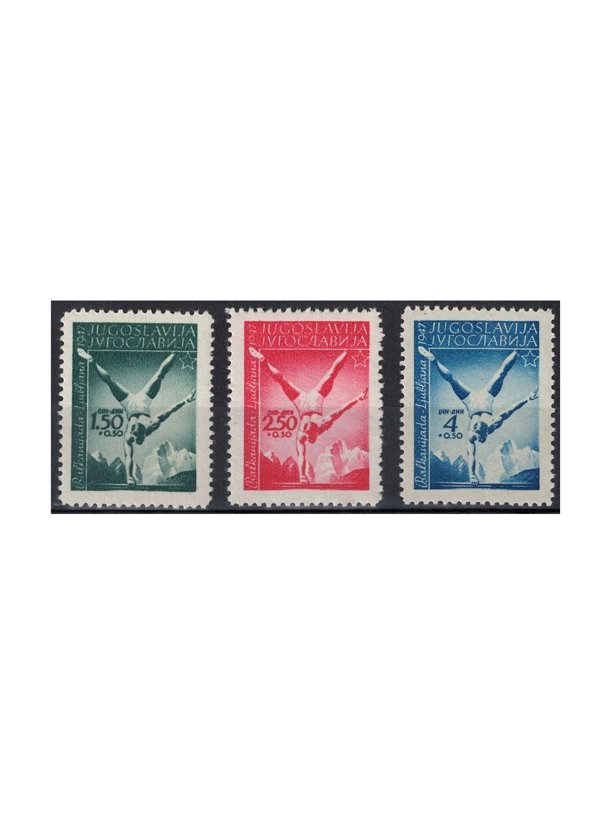 YUGOSLAVIA 1947 Balkan Games 3v MNH**