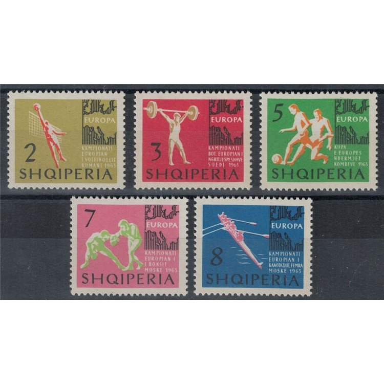ALBANIA 1963 Campionati di sport (1ª serie) 5v MNH**