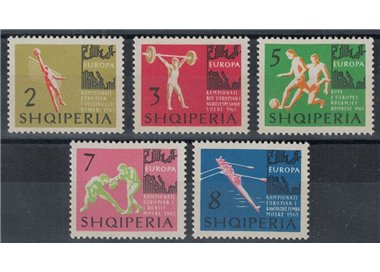 ALBANIA 1963 Campionati di sport (1ª serie) 5v MNH**