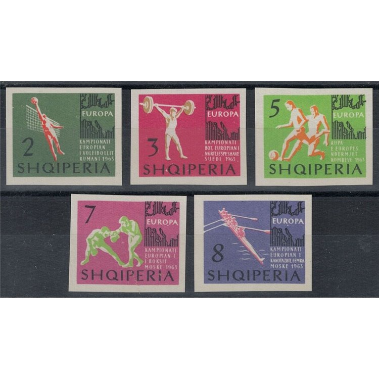 ALBANIA 1963 Campionati di sport (2ª serie) 5v MNH**