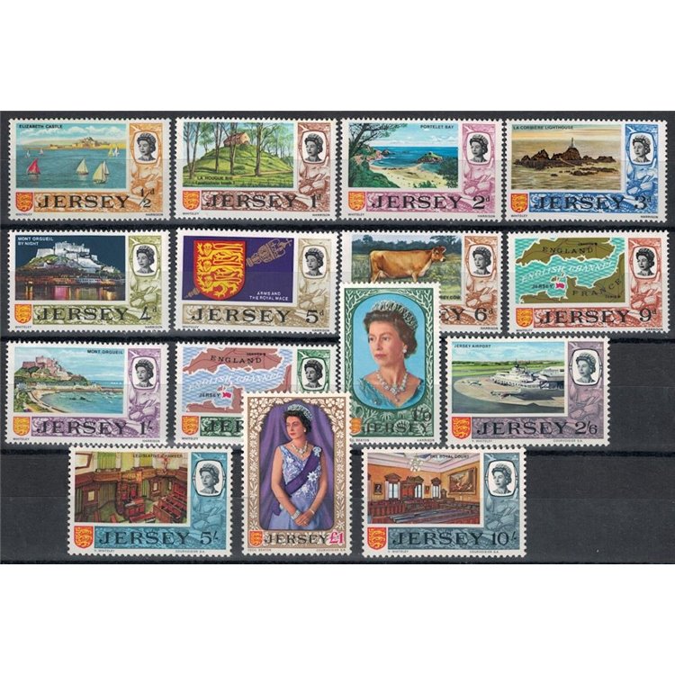 JERSEY 1969 Elizabeth II and various subjects 15v MNH**