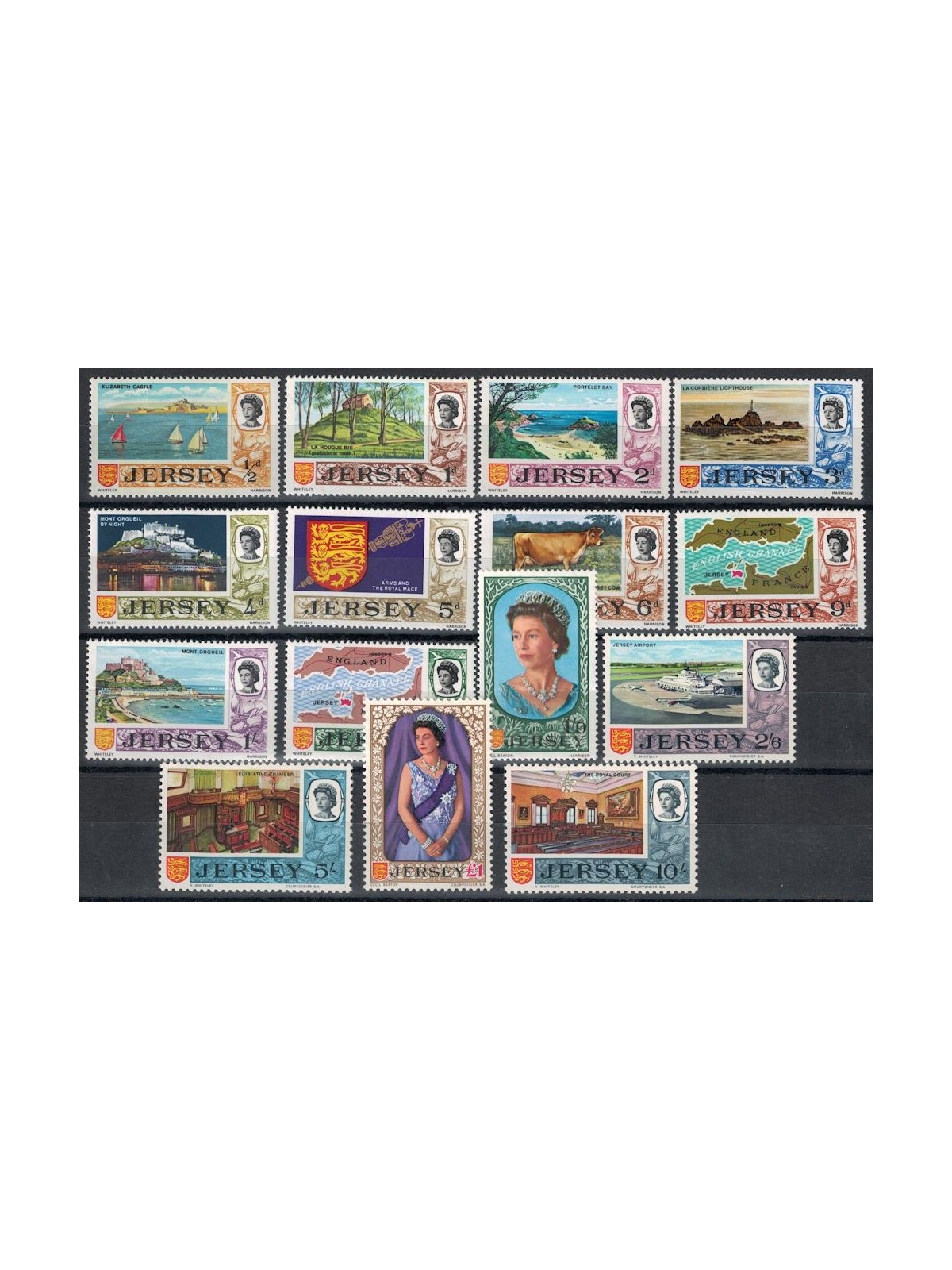 JERSEY 1969 Elizabeth II and various subjects 15v MNH**