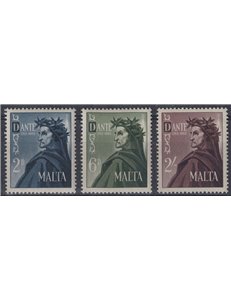 MALTA 1965 Dante Alighieri 3v MNH**