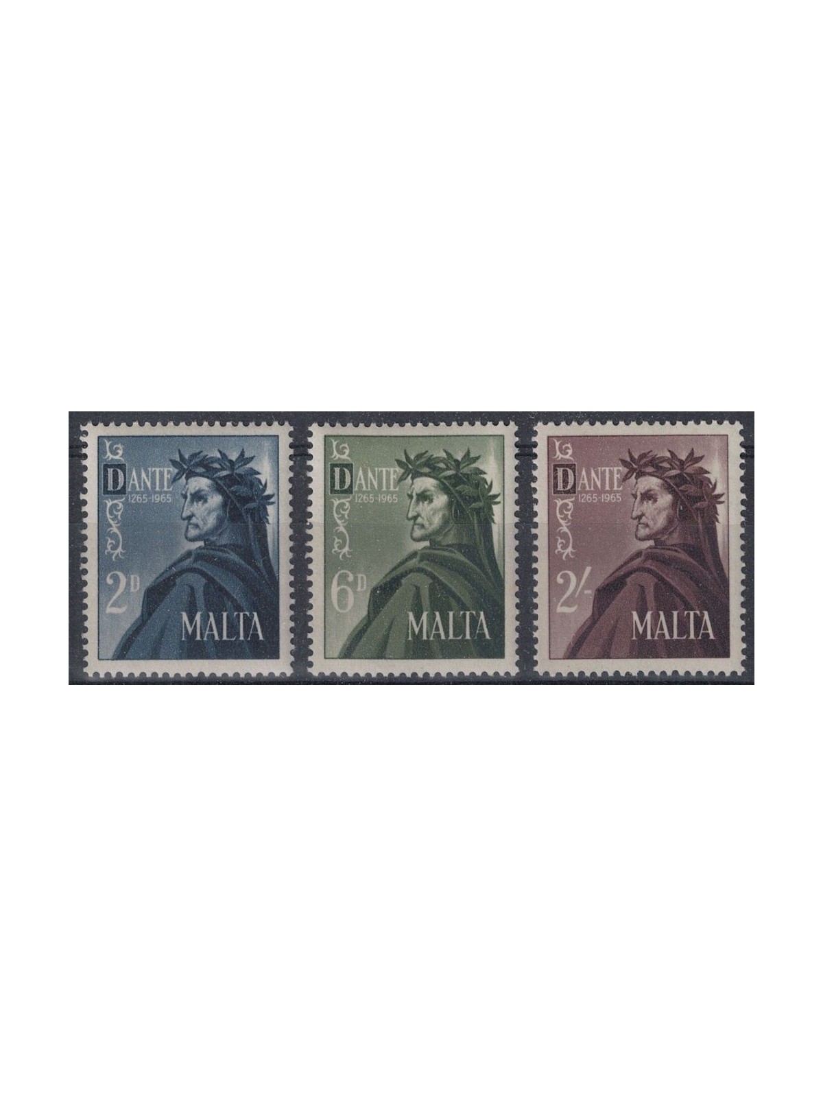 MALTA 1965 Dante Alighieri 3v MNH**