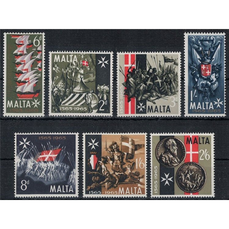 MALTA 1965 Grande Assedio 7v MNH**