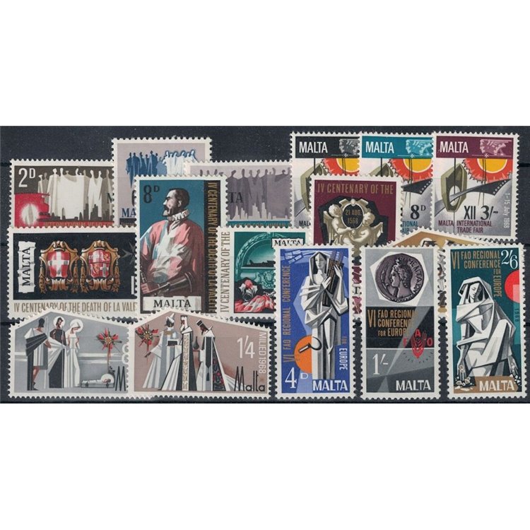MALTA 1968 Complete vintage 16v MNH**