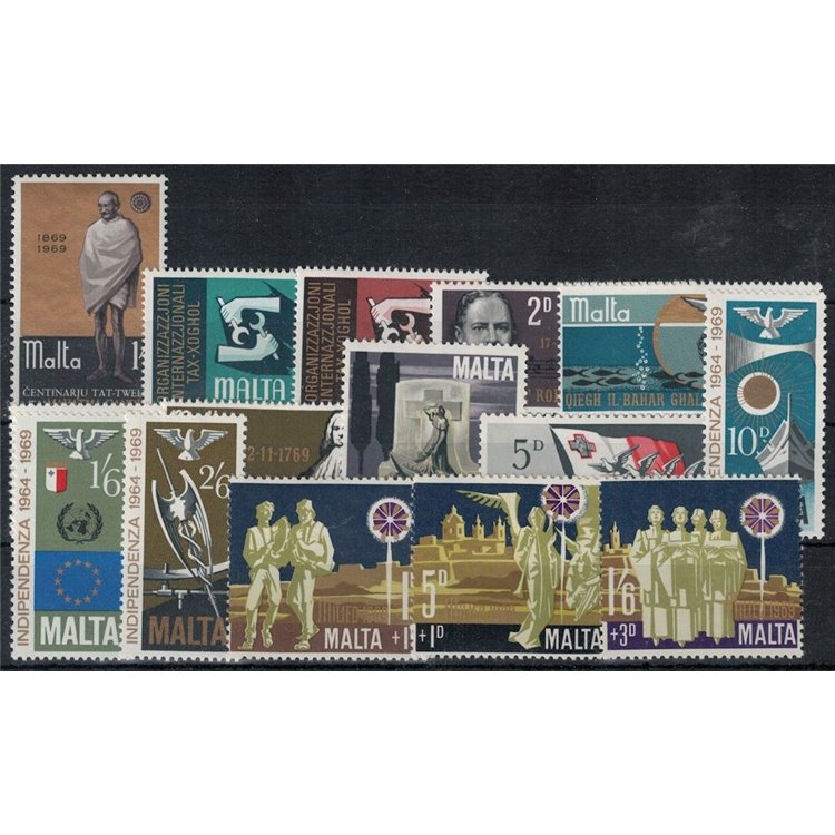 MALTA 1969 Annata completa 15v MNH**