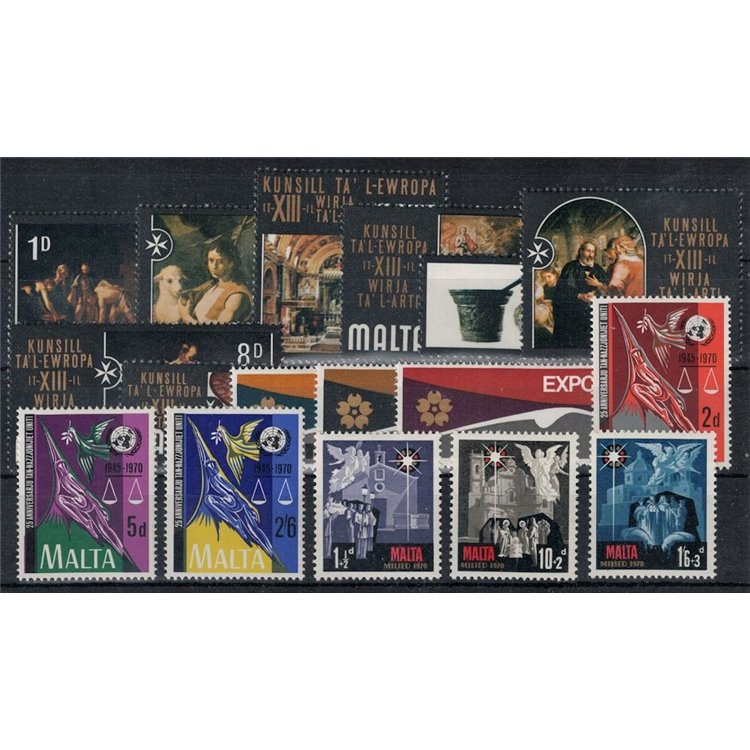 MALTA 1970 Complete Year 17v MNH**