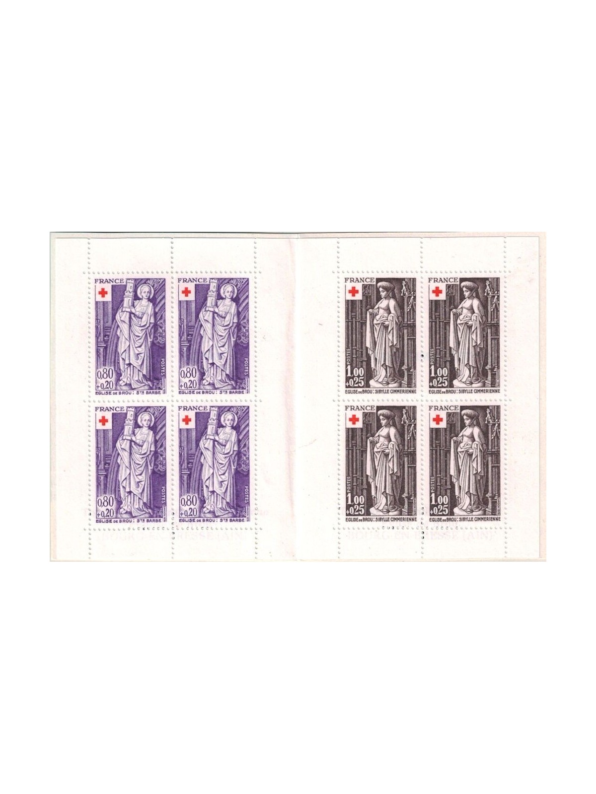 FRANCIA 1976 Pro Croce Rossa (Sculture) LB MNH**