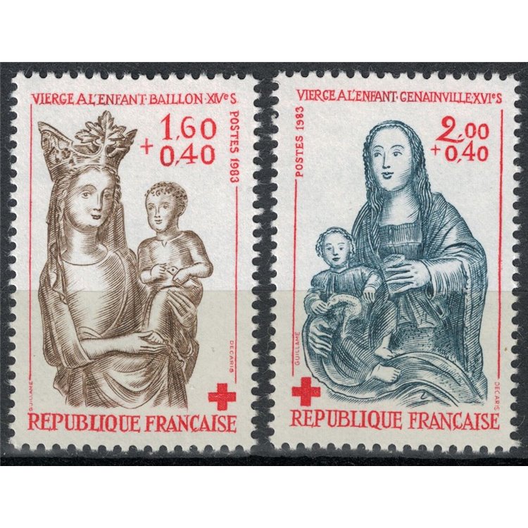 FRANCE 1983 Pro Red Cross (from booklet) 2v MNH**