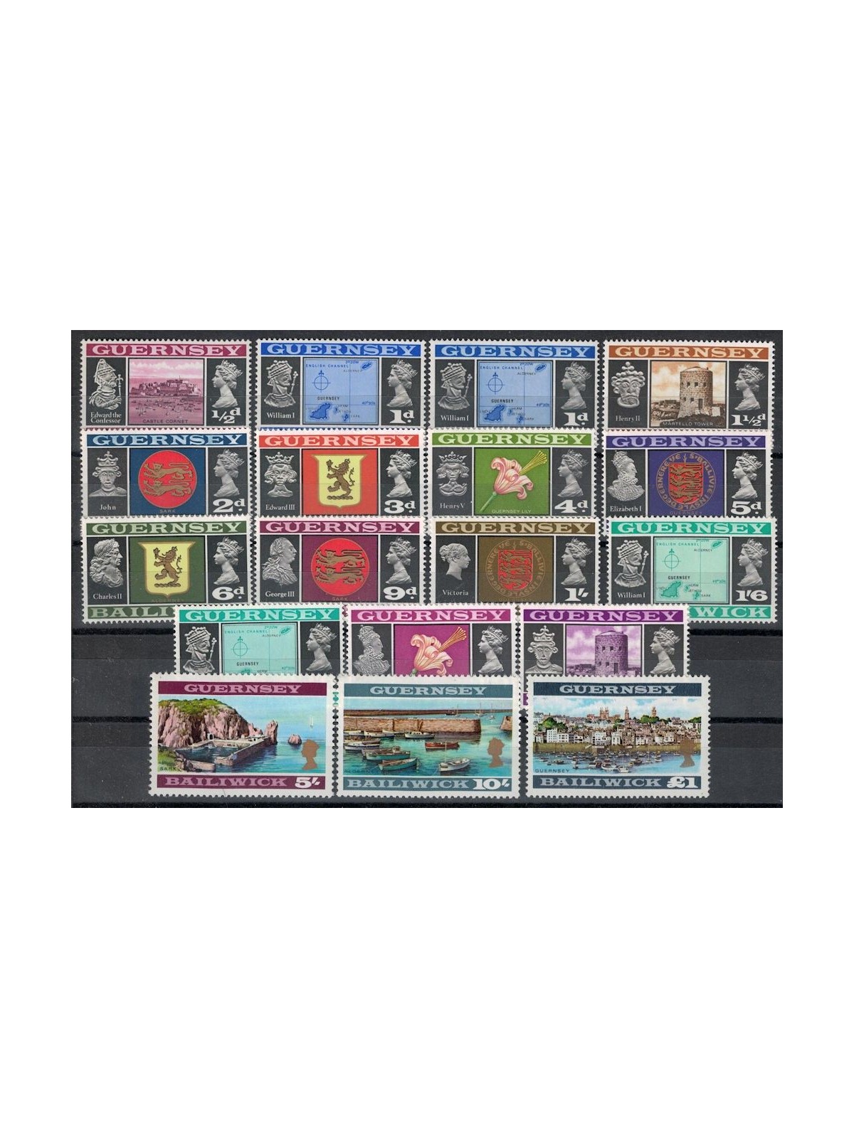 GUERNSEY 1969-70 Ordinary Series 18v MNH**