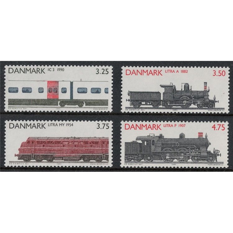DENMARK 1991 Wagons and Locomotives 4v MNH**