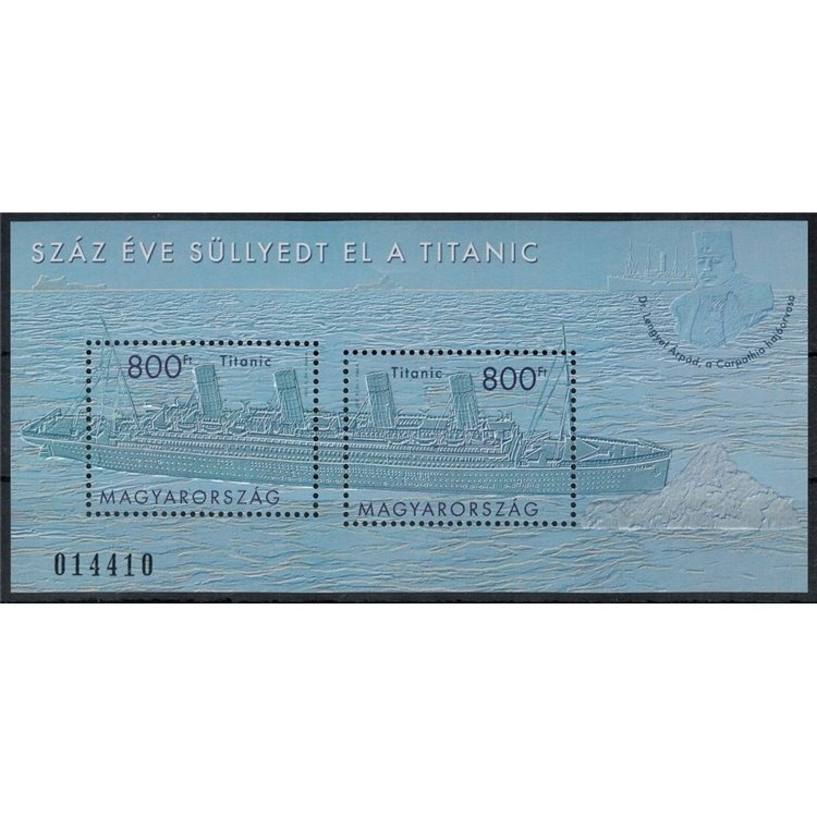 UNGHERIA 2012 Naufragio del Titanic BF MNH**