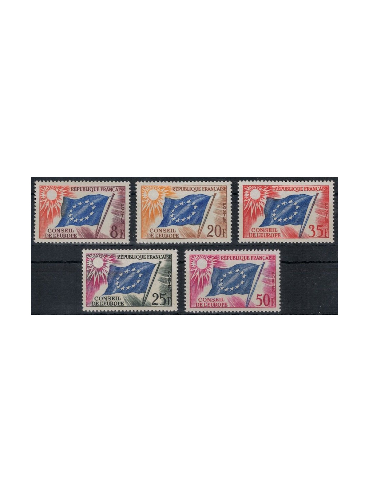 FRANCIA 1958-59 Servizio (Consiglio d'Europa) 5v MNH**