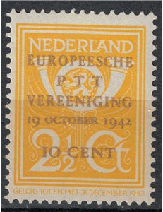 HOLLAND 1942 European Postal Congress MNH**