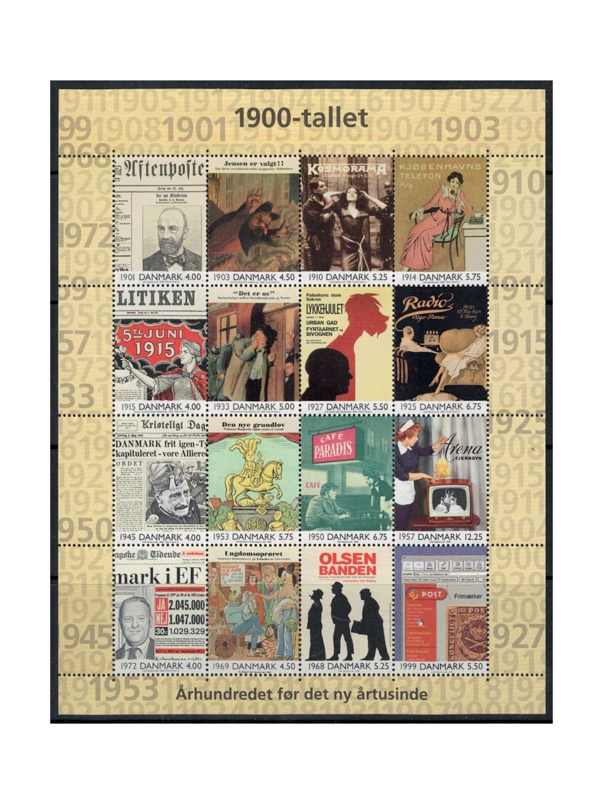 DANIMARCA 2000 XX secolo BF MNH**