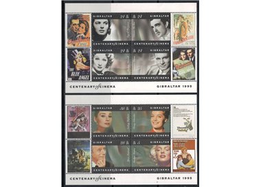 GIBILTERRA 1995 Centenario del Cinema 2 BF MNH**