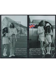 GIBRALTAR 1999 John Lennon and Yoko Ono 2 s/s MNH**