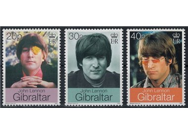GIBRALTAR 1999 John Lennon and Yoko Ono 3v MNH**