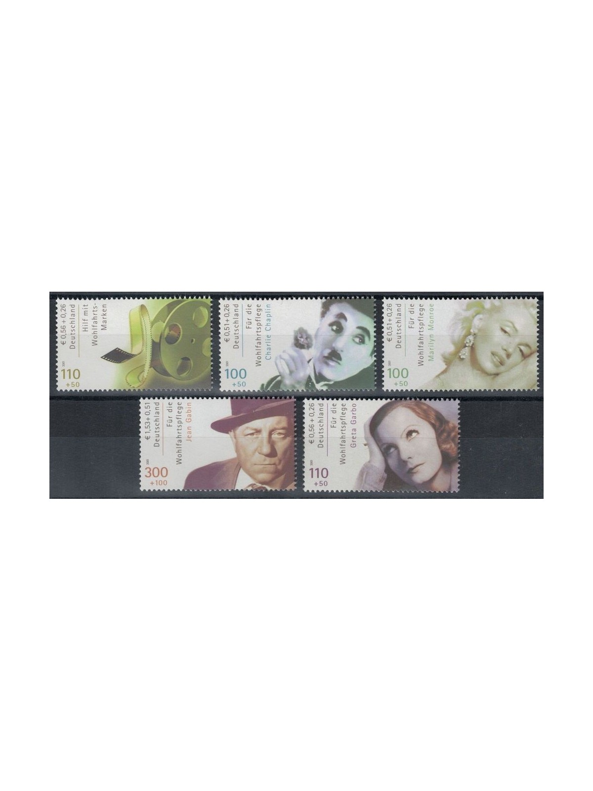 GERMANY BRD 2001 Pro charity works, actors 5v MNH**